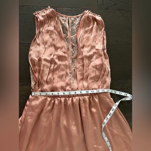 Womens H&M silky satin long powder pink dress Sz 10 - Picture 6 of 14